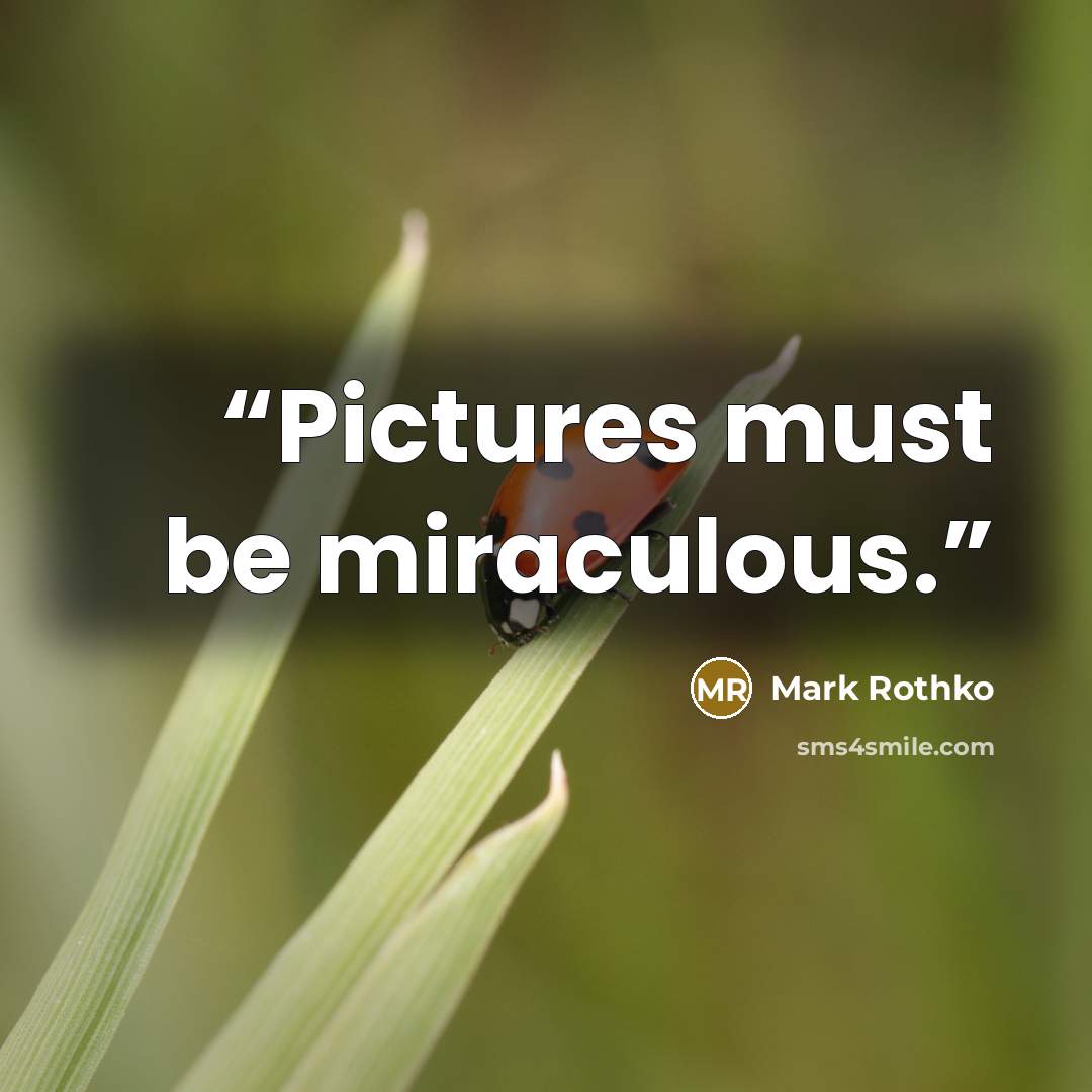 “Pictures must be miraculous.” quote by Mark Rothko