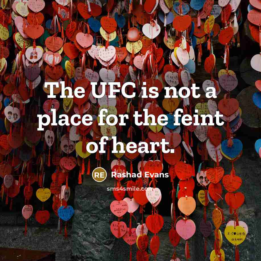 “The UFC is not a place for the feint of…” quote by Rashad Evans