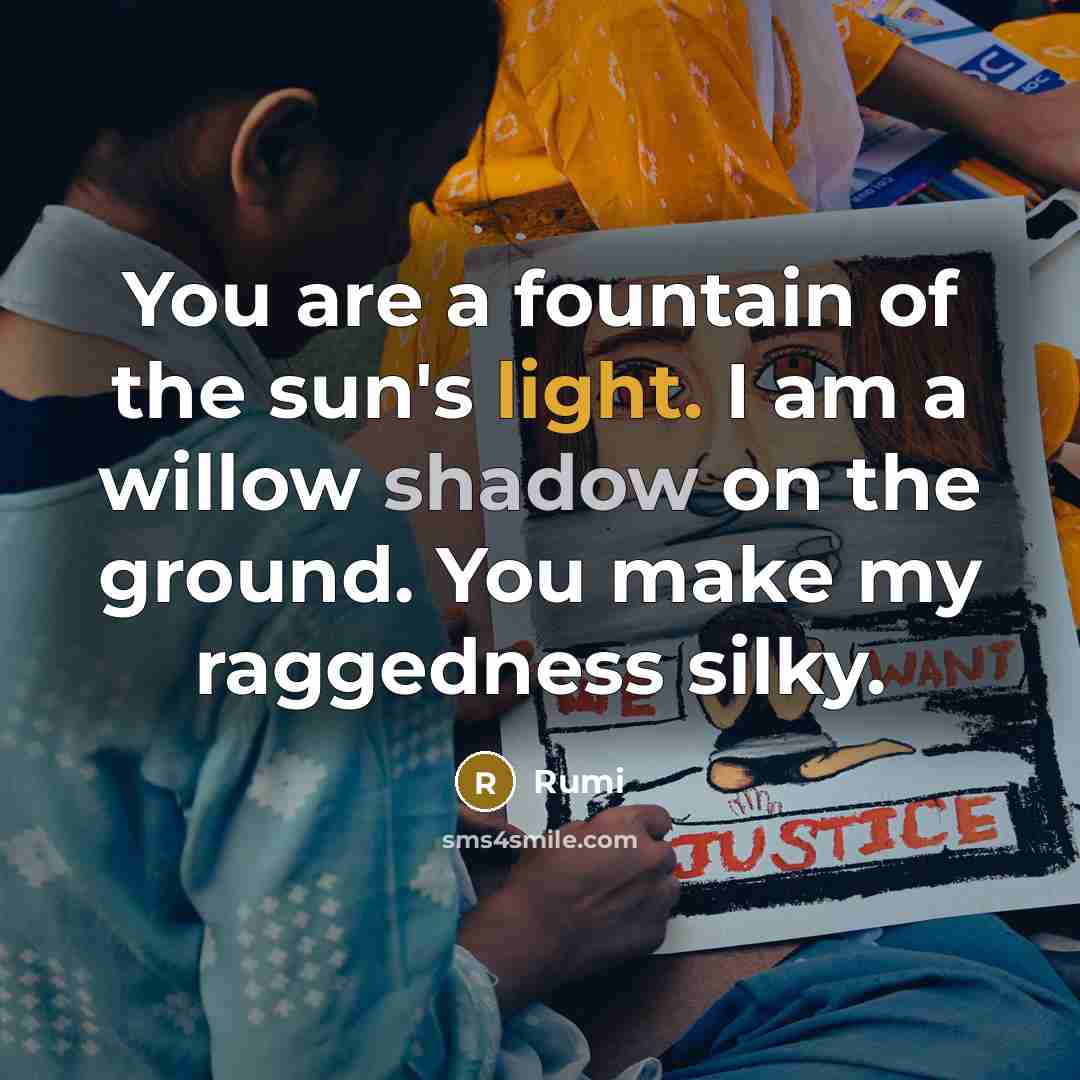 “You are a fountain of the sun's light. I am…” quote by Rumi