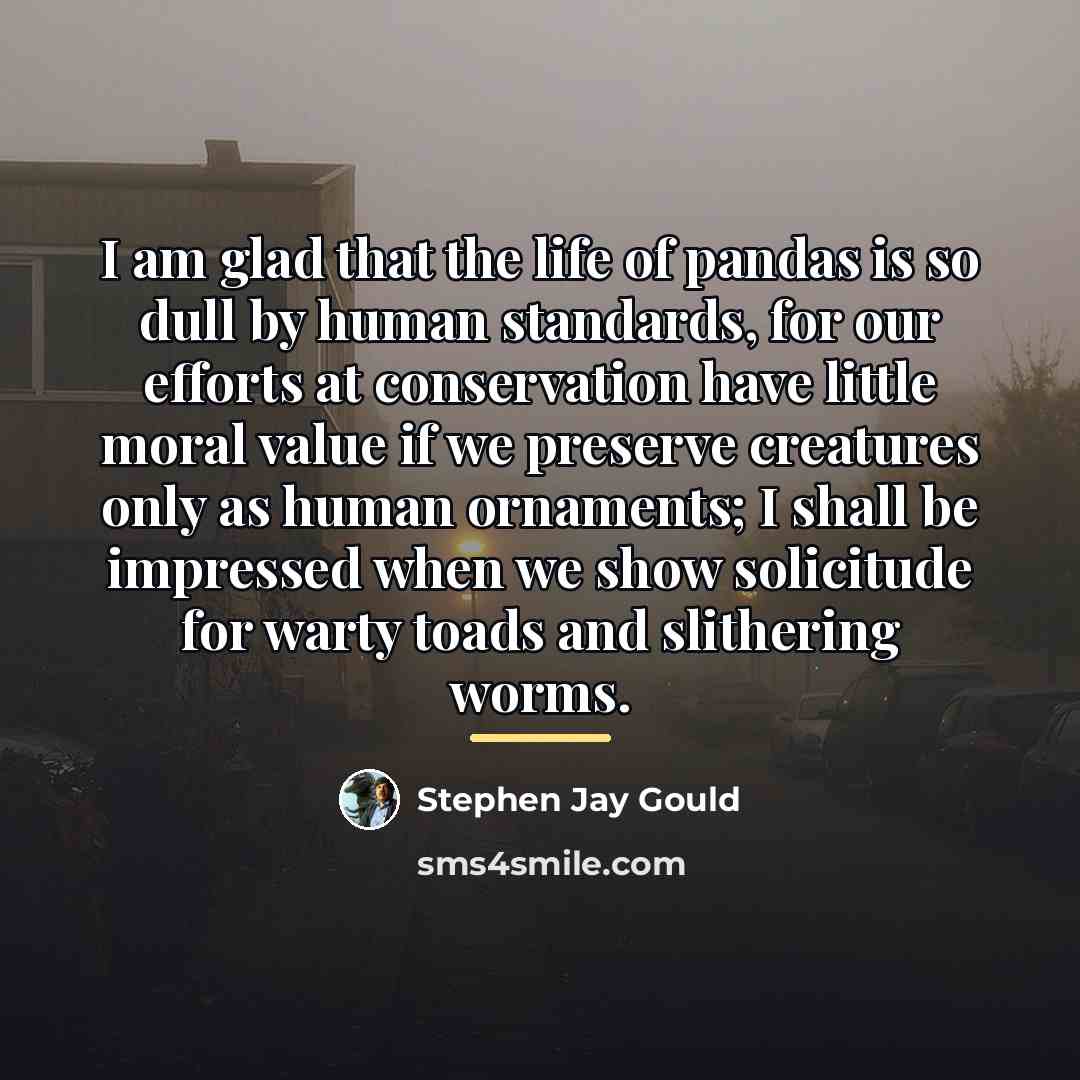 “I am glad that the life of pandas is so…” quote by Stephen Jay Gould