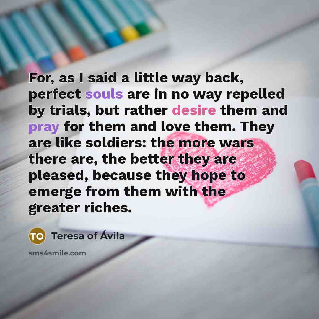 “For, as I said a little way back, perfect souls…” quote by Teresa of Avila