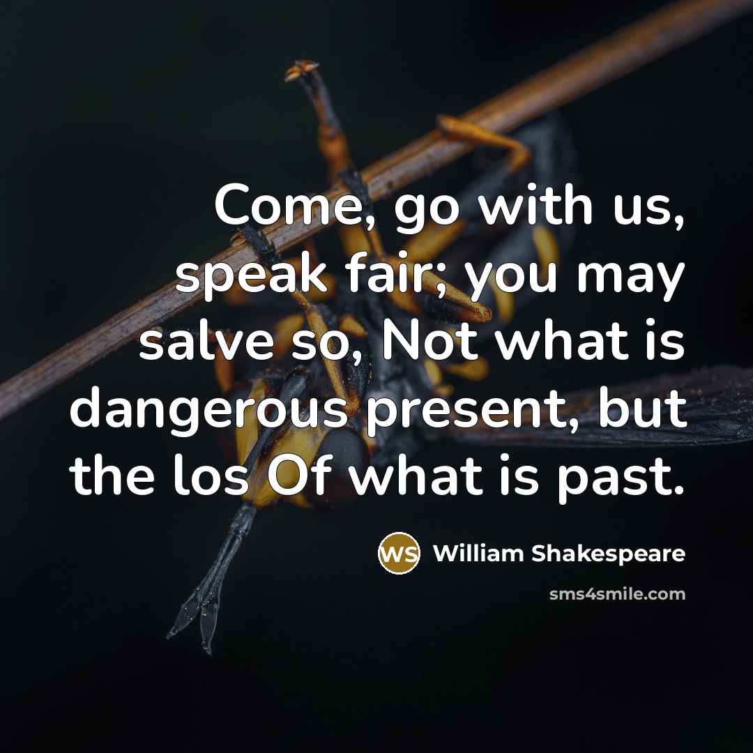 “Come, go with us, speak fair; you may salve so,…” quote by William Shakespeare