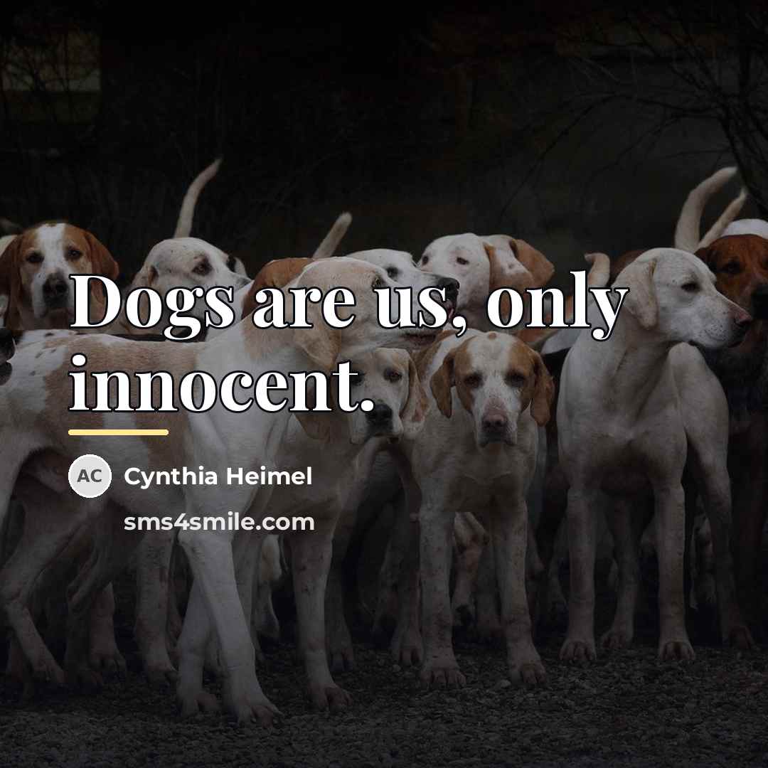 “Dogs are us, only innocent.…” quote by Cynthia Heimel