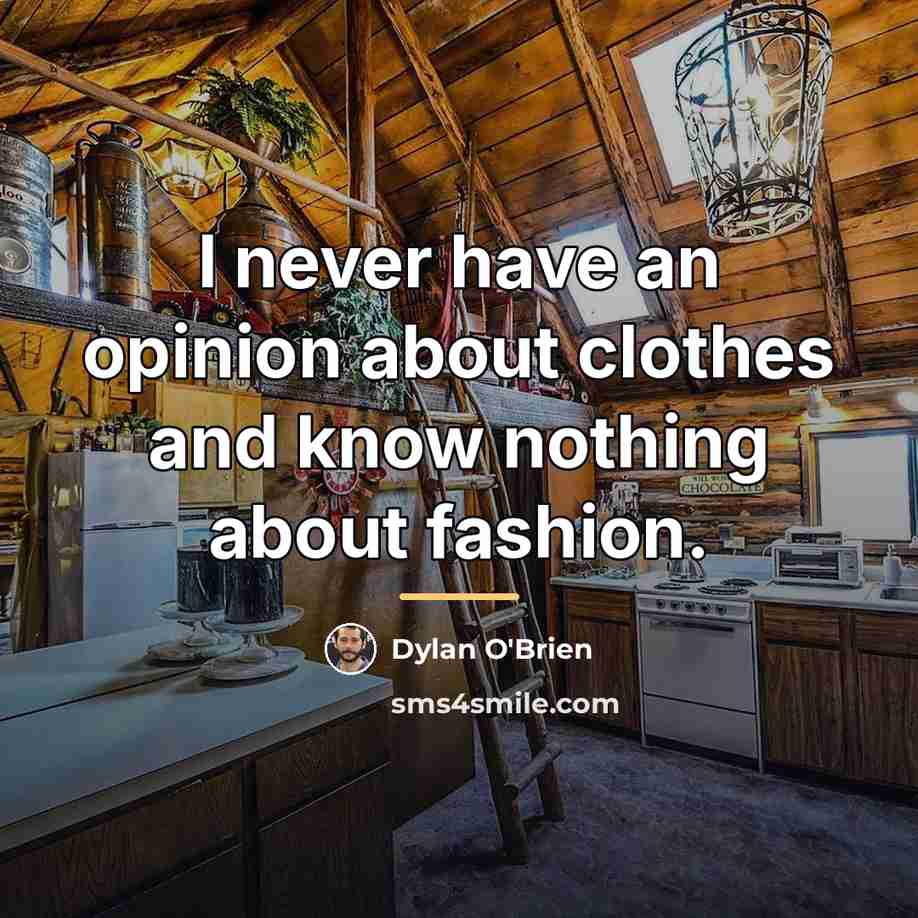 “I never have an opinion about clothes and know nothing…” quote by Dylan O'Brien