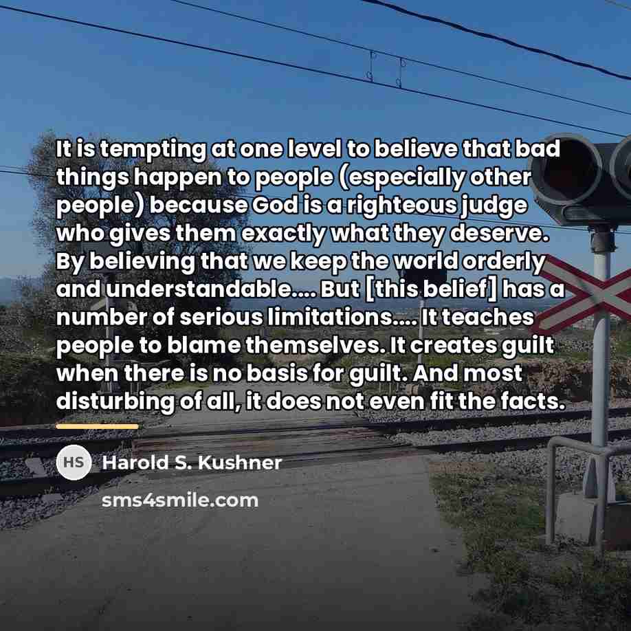 “It is tempting at one level to believe that bad…” quote by Harold S. Kushner