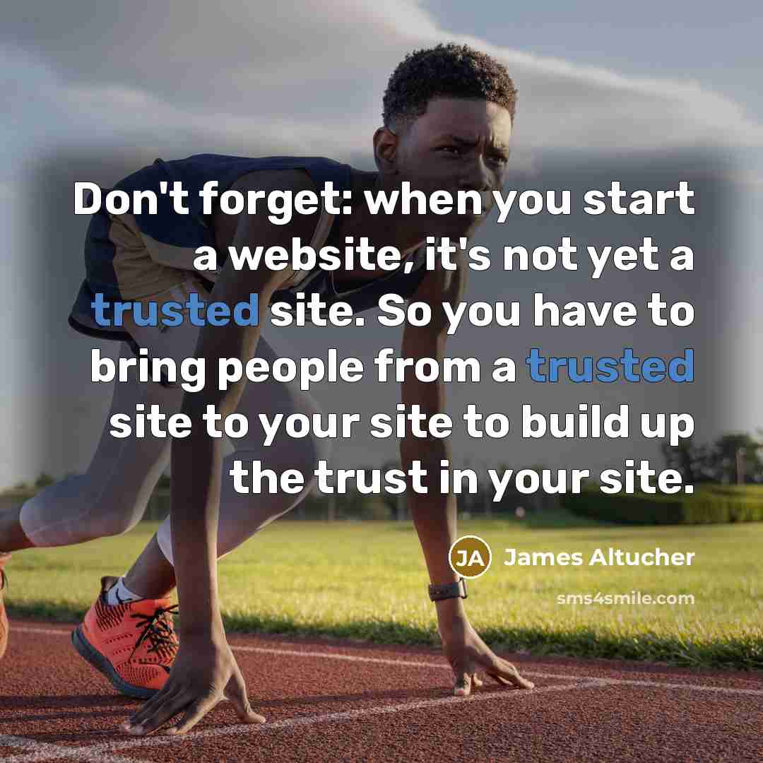 “Don't forget: when you start a website, it's not yet…” quote by James Altucher