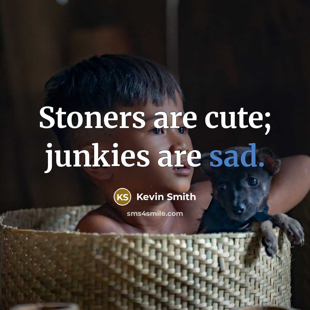 “Stoners are cute; junkies are sad.…” quote by Kevin Smith