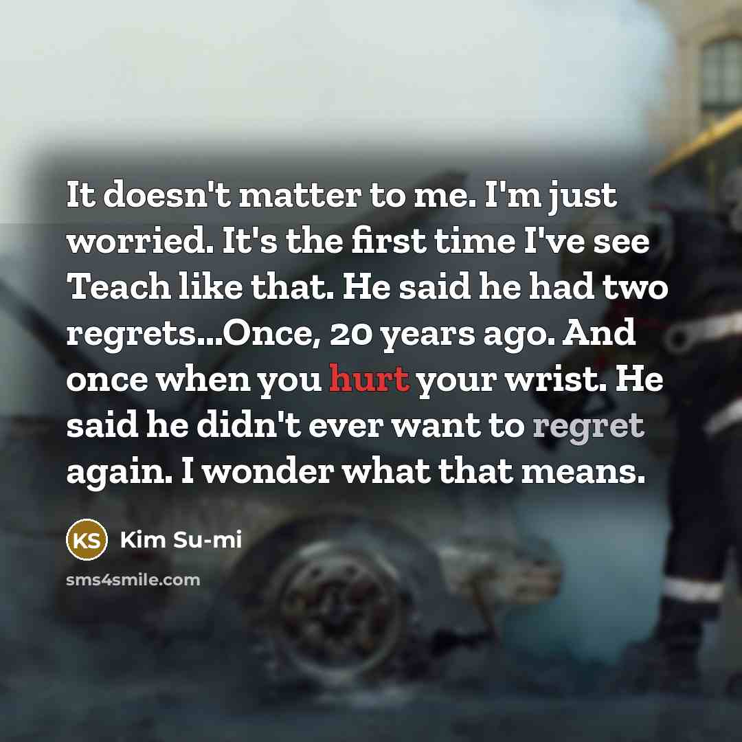 “It doesn't matter to me. I'm just worried. It's the…” quote by Kim Su-mi