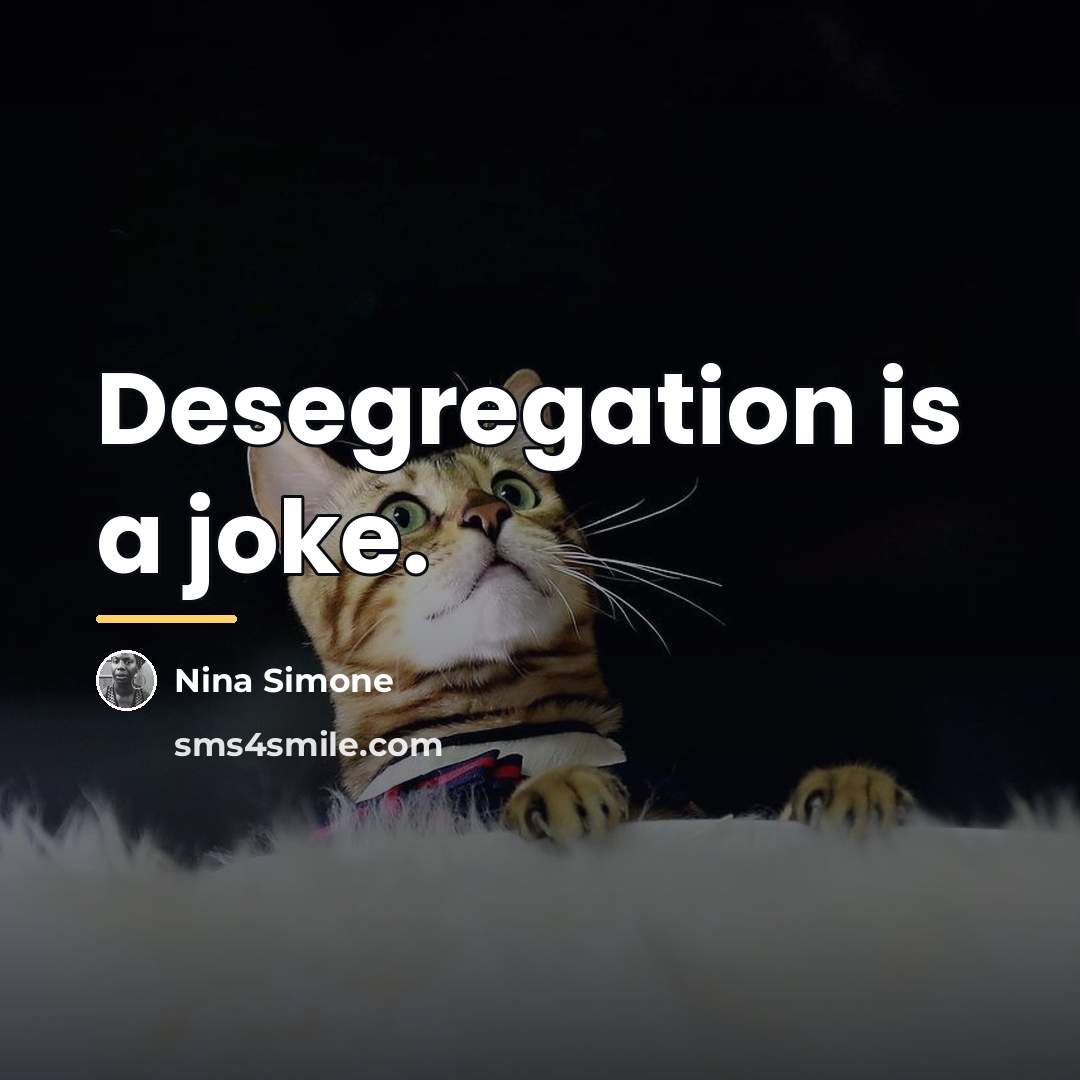 “Desegregation is a joke.…” quote by Nina Simone
