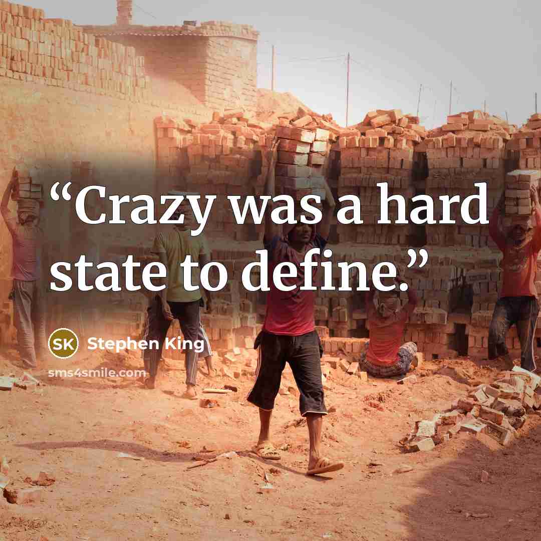 “Crazy was a hard state to define.” quote by Stephen King