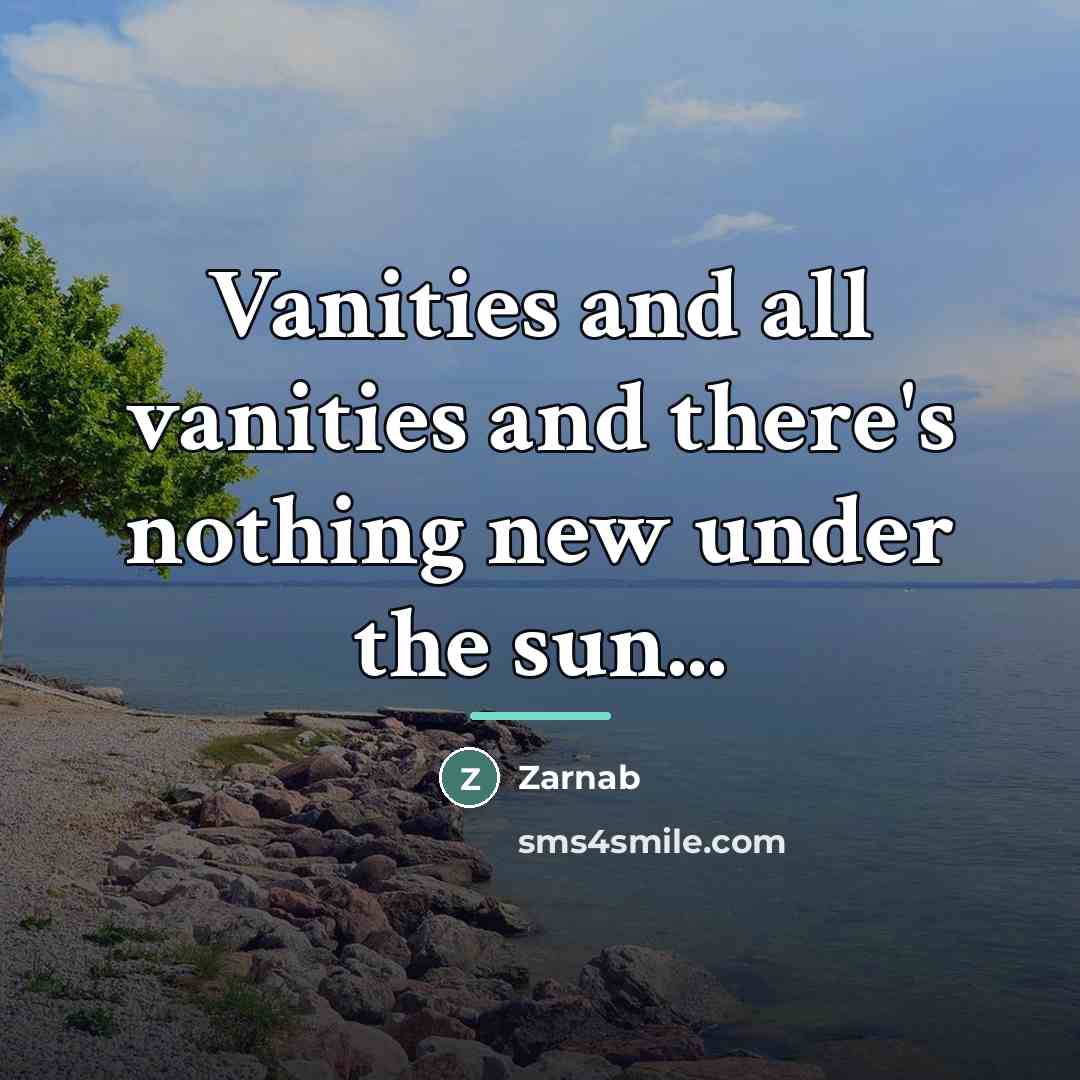 “Vanities and all vanities and there's nothing new under the…” quote by Zarnab
