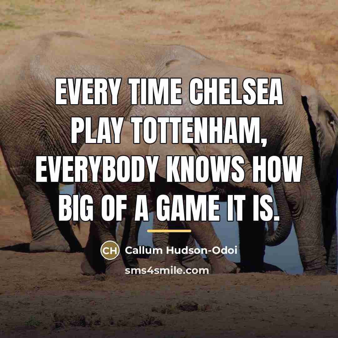 “Every time Chelsea play Tottenham, everybody knows how big of…” quote by Callum Hudson-Odoi