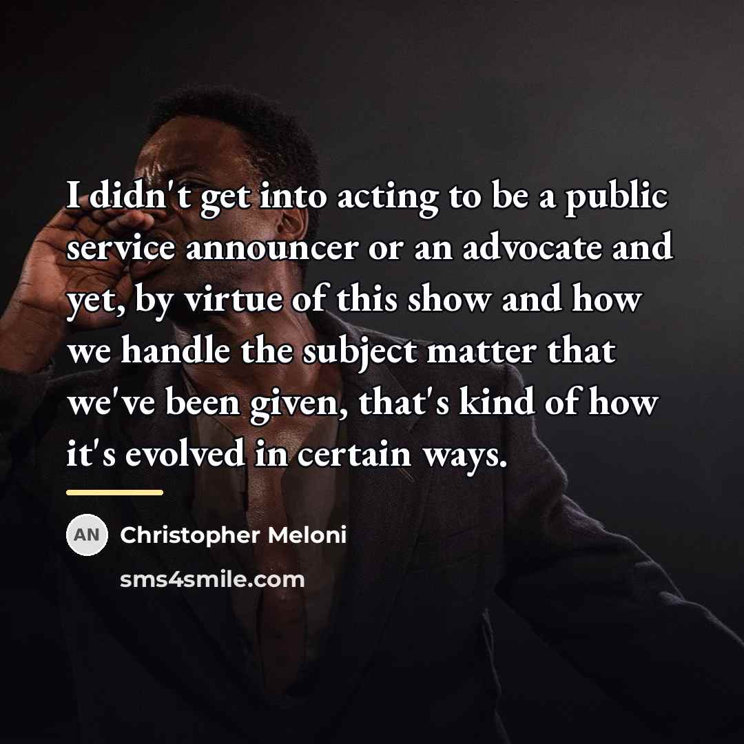 “I didn't get into acting to be a public service…” quote by Christopher Meloni