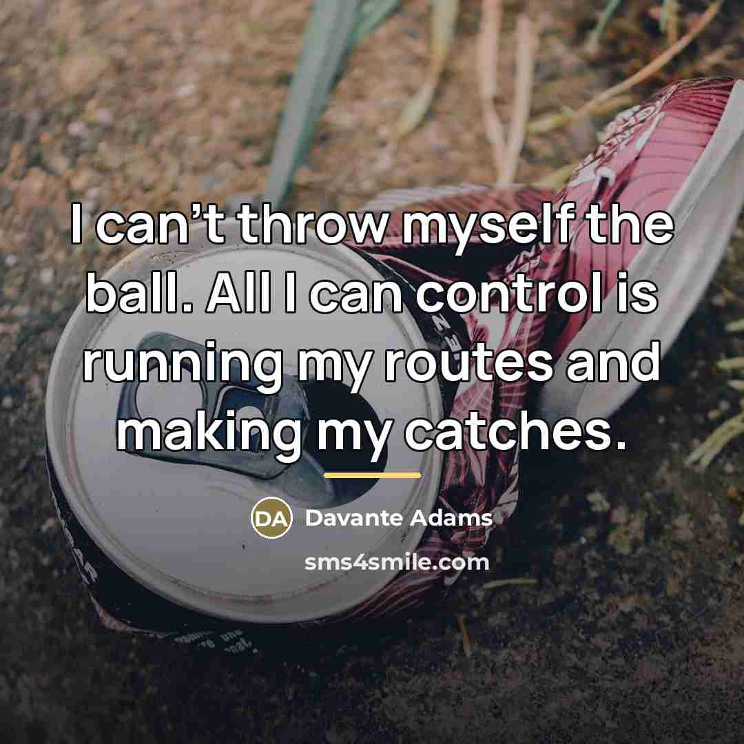 “I can't throw myself the ball. All I can control…” quote by Davante Adams