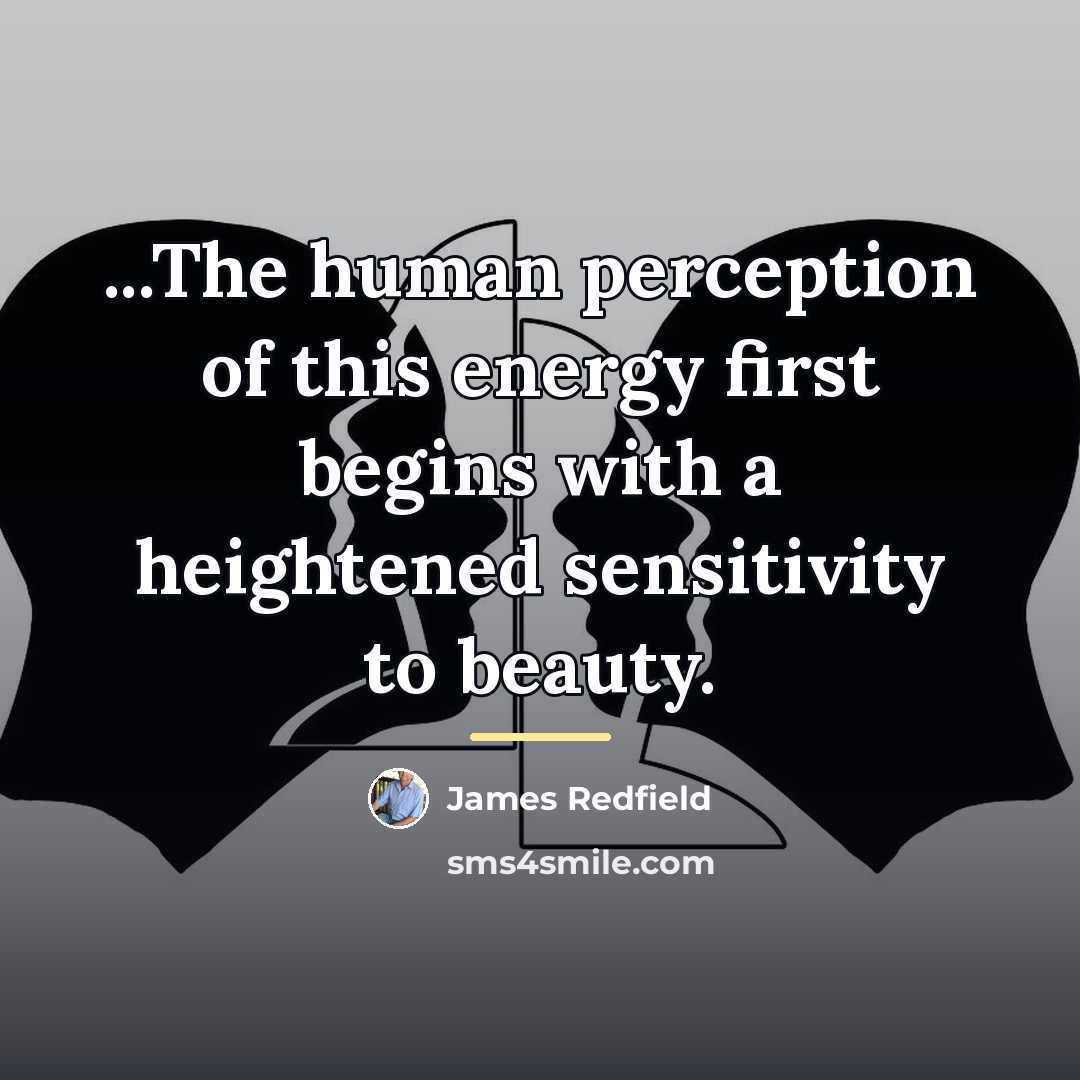 “...The human perception of this energy first begins with a…” quote by James Redfield