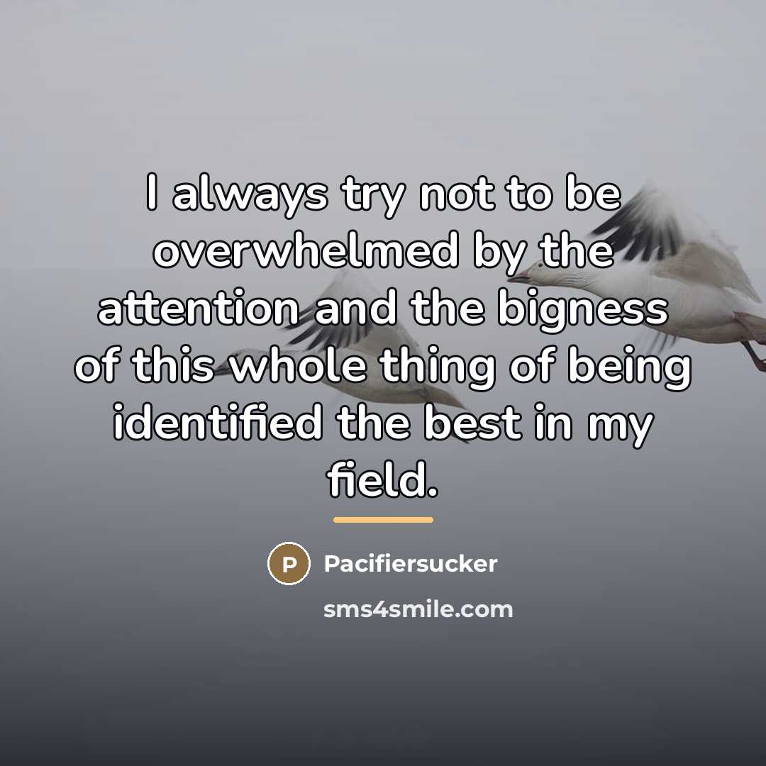 “I always try not to be overwhelmed by the attention…” quote by Pacifiersucker