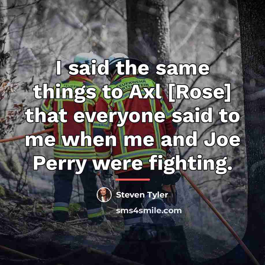 “I said the same things to Axl [Rose] that everyone…” quote by Steven Tyler