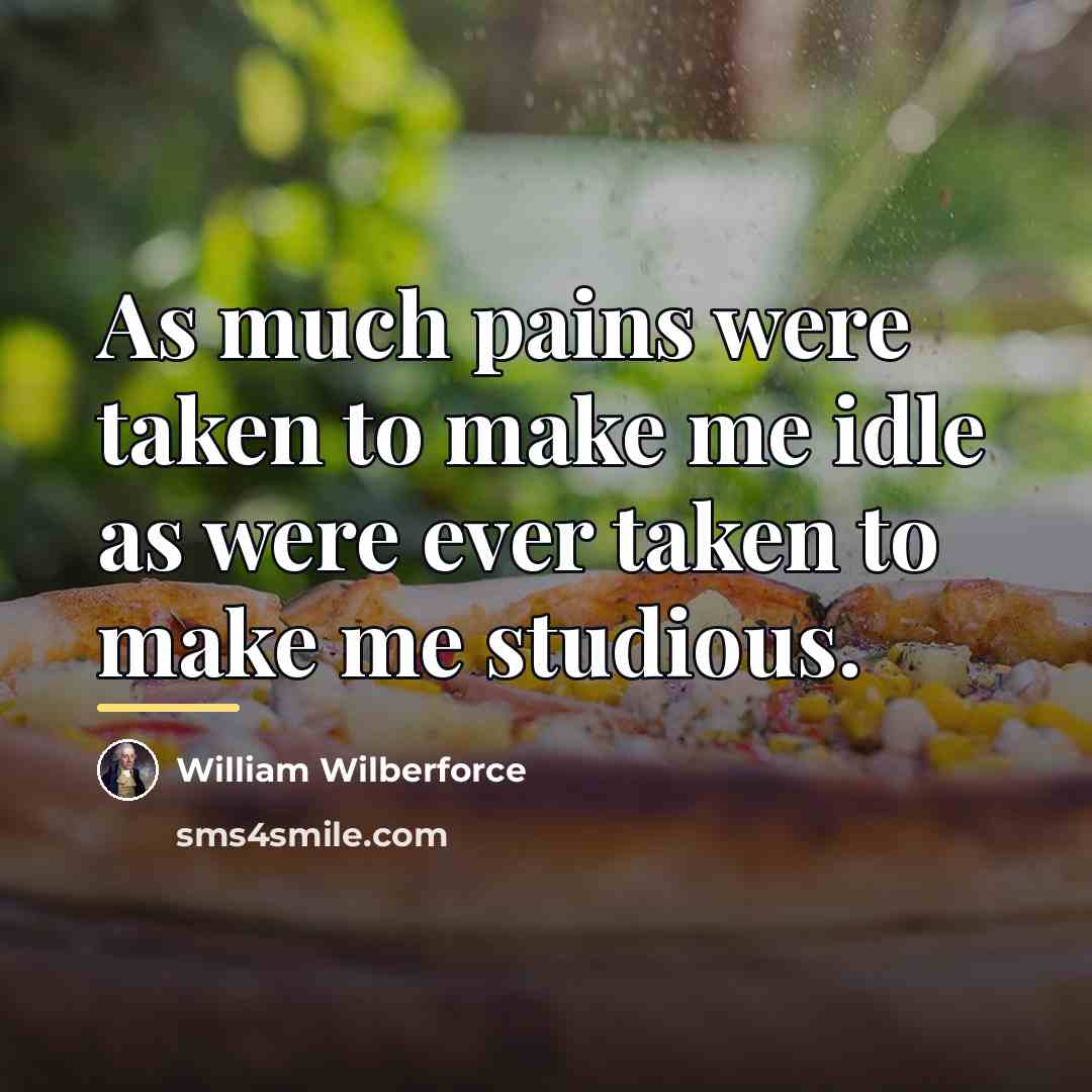 “As much pains were taken to make me idle as…” quote by William Wilberforce