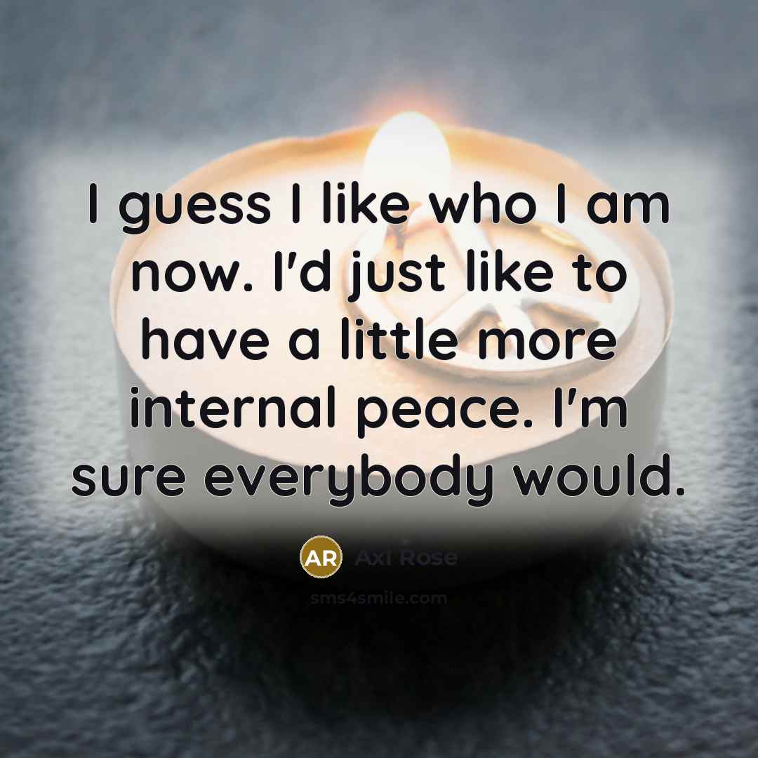 “I guess I like who I am now. I'd just…” quote by Axl Rose