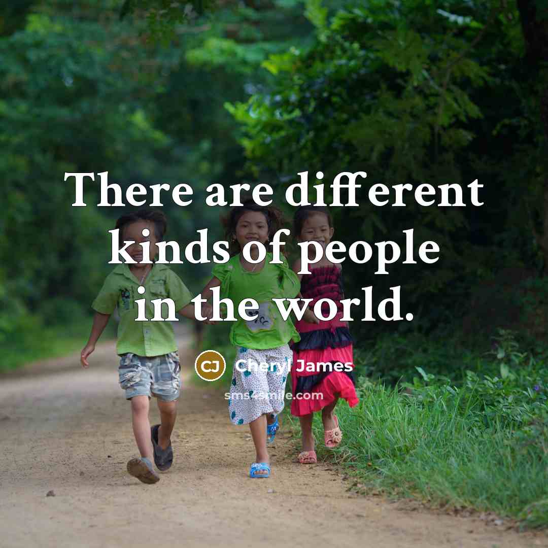 “There are different kinds of people in the world.…” quote by Cheryl James