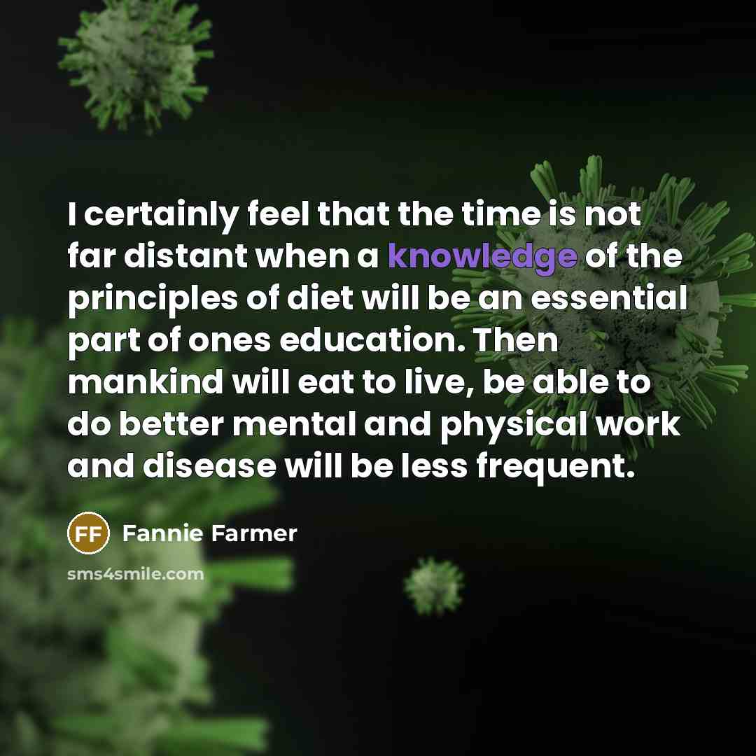 “I certainly feel that the time is not far distant…” quote by Fannie Farmer