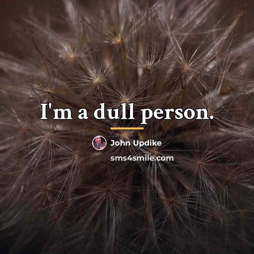 “I'm a dull person.…” quote by John Updike