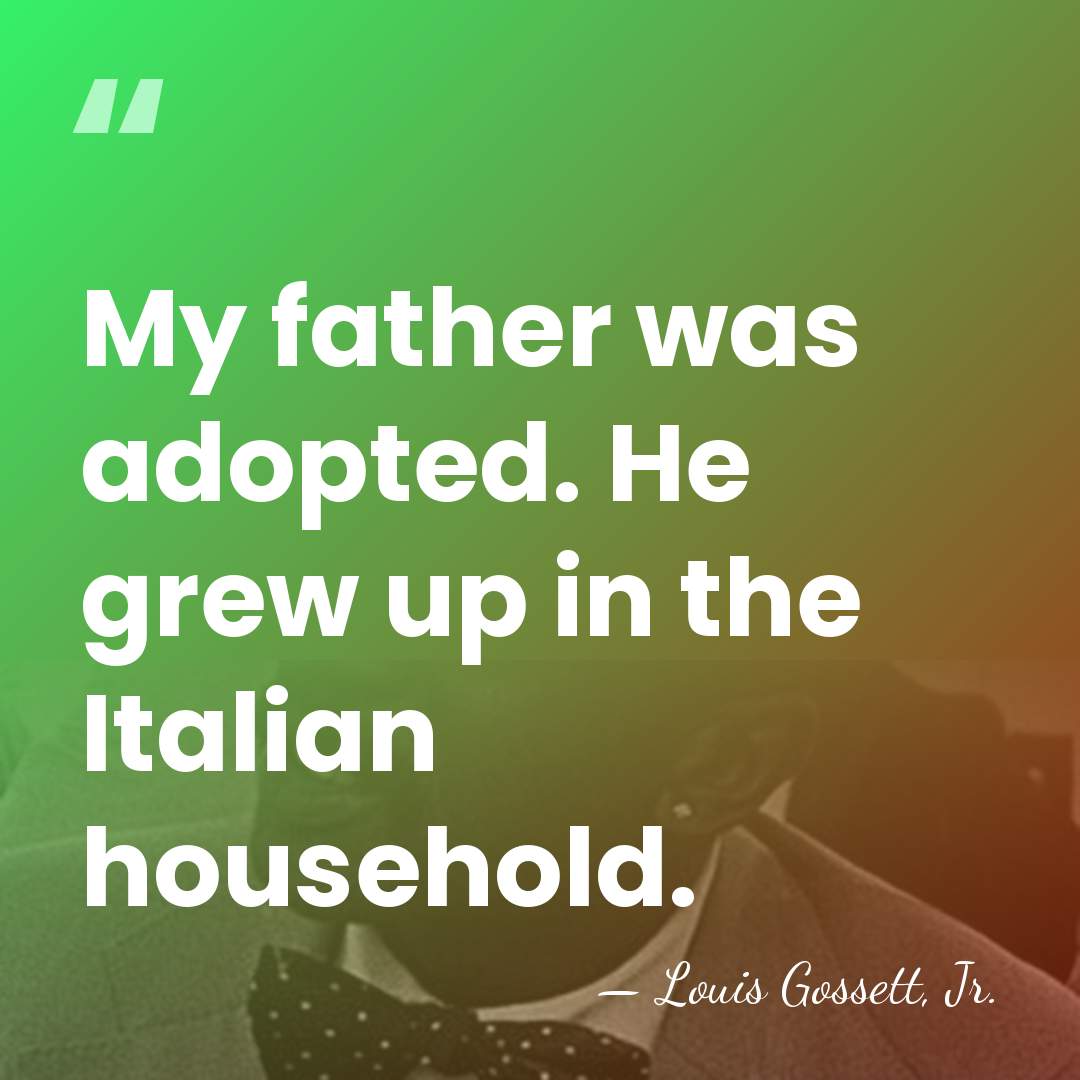 My father was adopted. He grew up in the Italian household. - Louis Gossett, Jr.