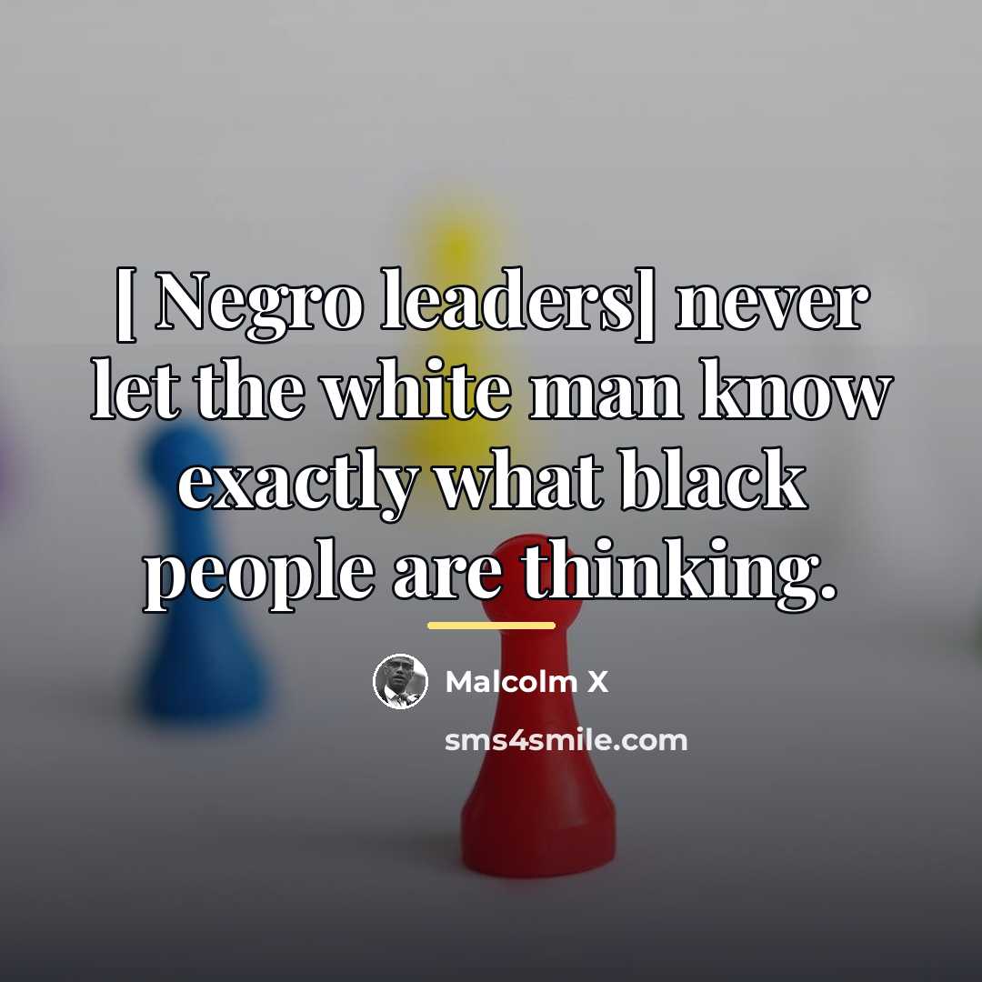 “[ Negro leaders] never let the white man know exactly…” quote by Malcolm X