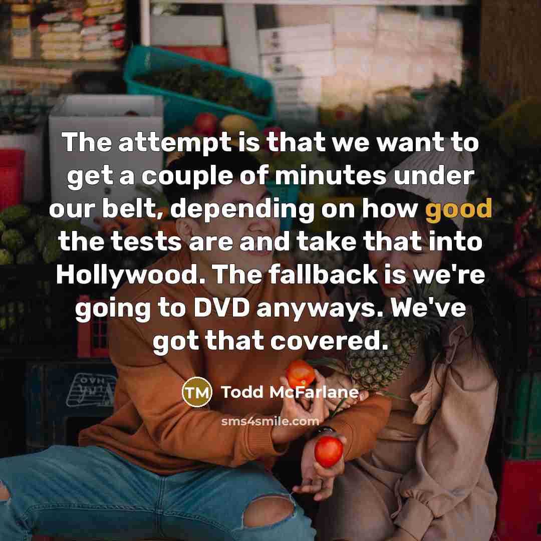 “The attempt is that we want to get a couple…” quote by Todd McFarlane