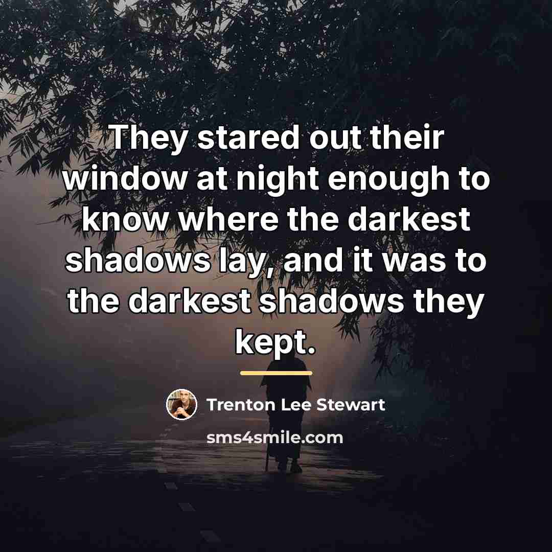 “They stared out their window at night enough to know…” quote by Trenton Lee Stewart
