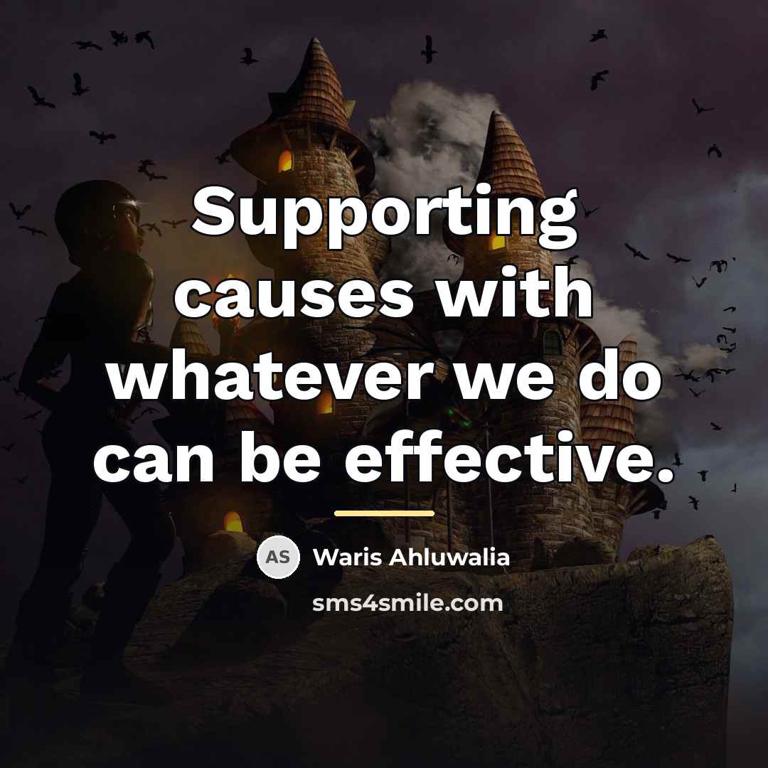 “Supporting causes with whatever we do can be effective.…” quote by Waris Ahluwalia