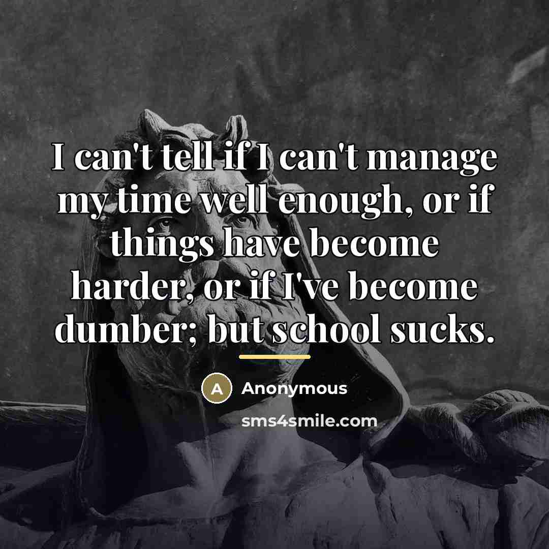 “I can't tell if I can't manage my time well…” quote by Anonymous