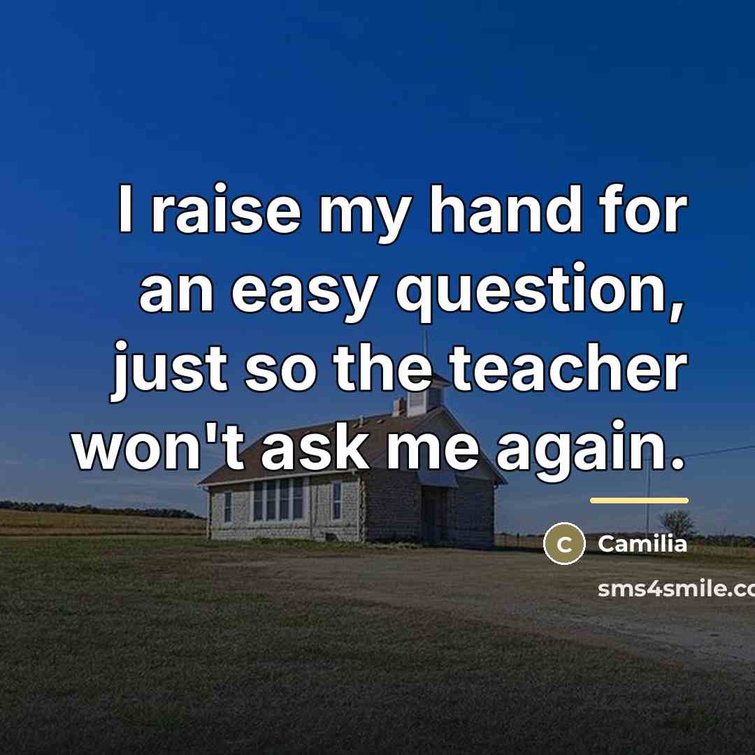“I raise my hand for an easy question, just so…” quote by Camilia