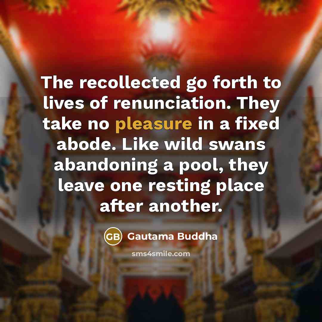 “The recollected go forth to lives of renunciation. They take…” quote by Gautama Buddha