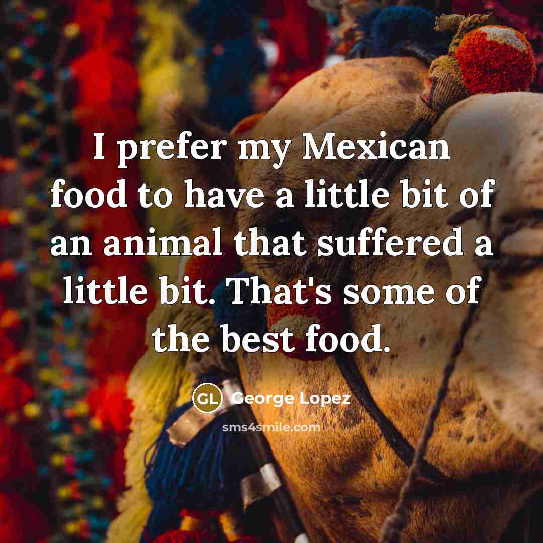 “I prefer my Mexican food to have a little bit…” quote by George Lopez