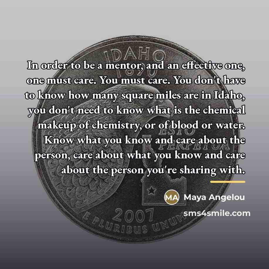 “In order to be a mentor, and an effective one,…” quote by Maya Angelou