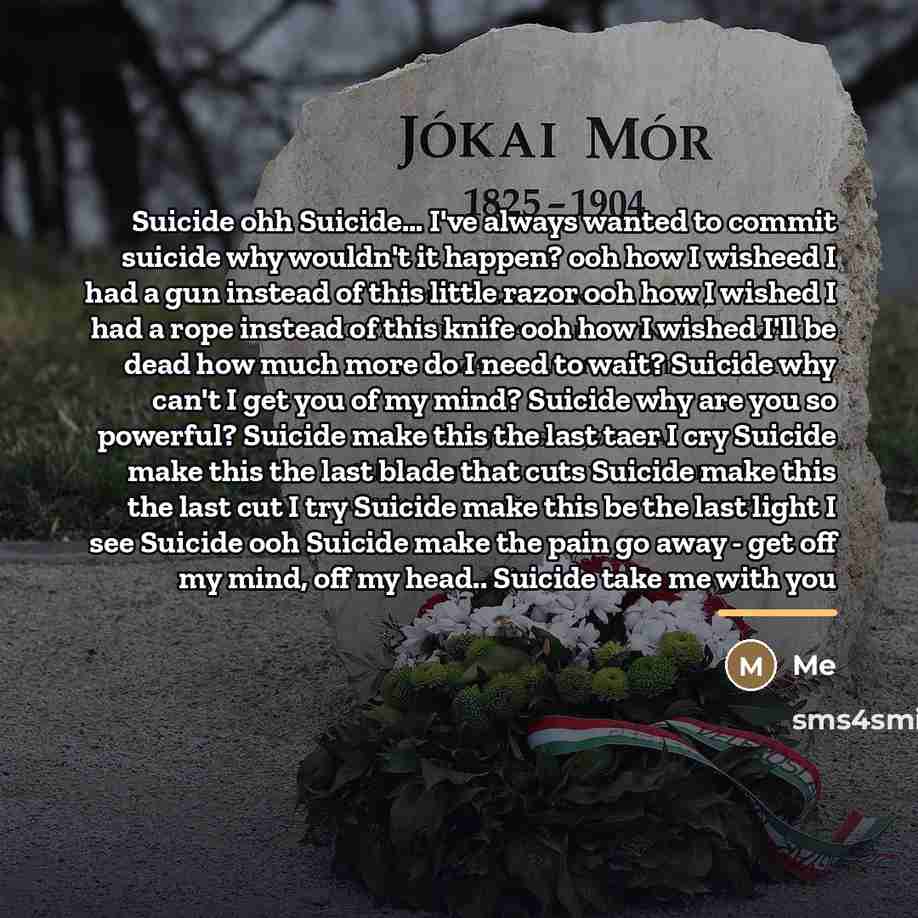 “Suicide ohh Suicide... I've always wanted to commit suicide why…” quote by Me