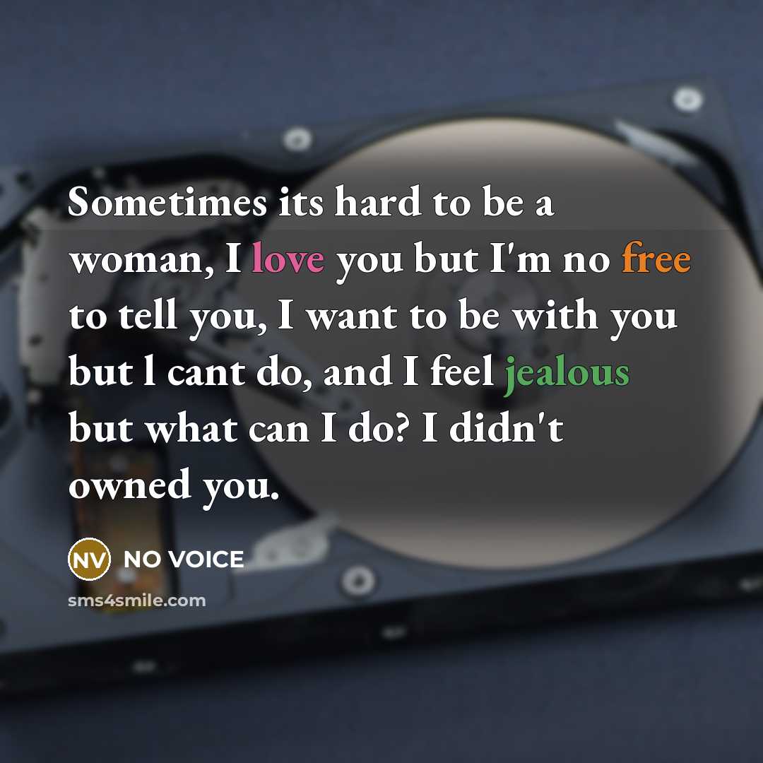 “Sometimes its hard to be a woman, I love you…” quote by NO VOICE