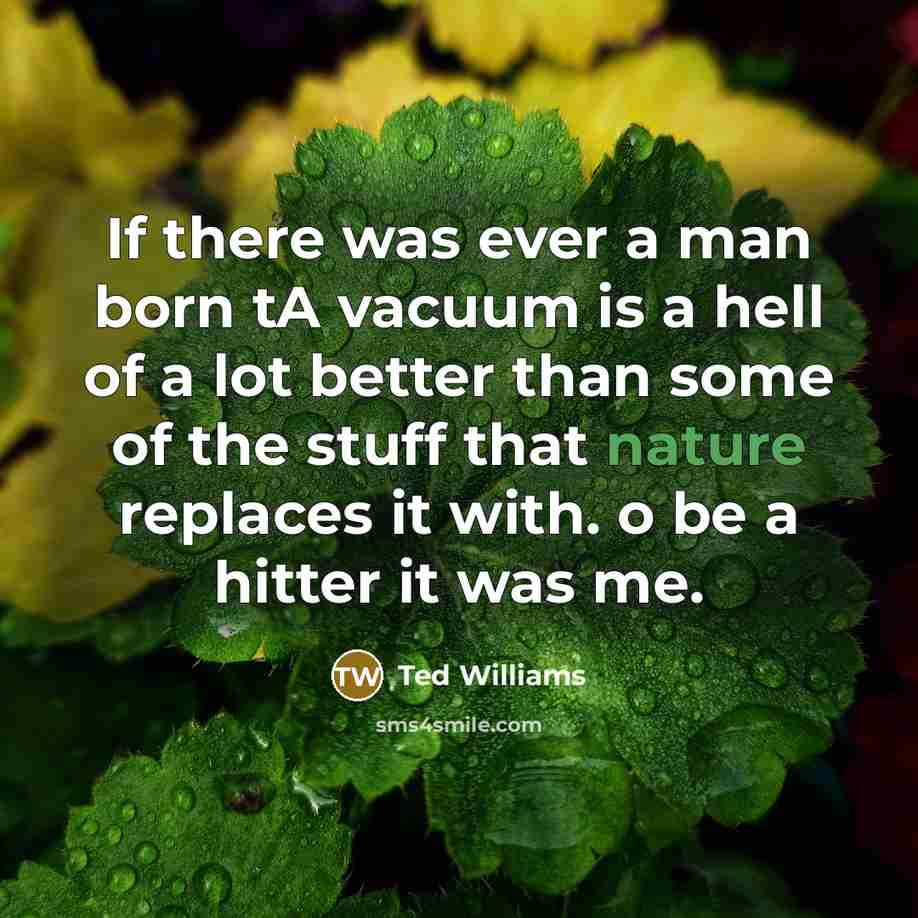 “If there was ever a man born tA vacuum is…” quote by Ted Williams