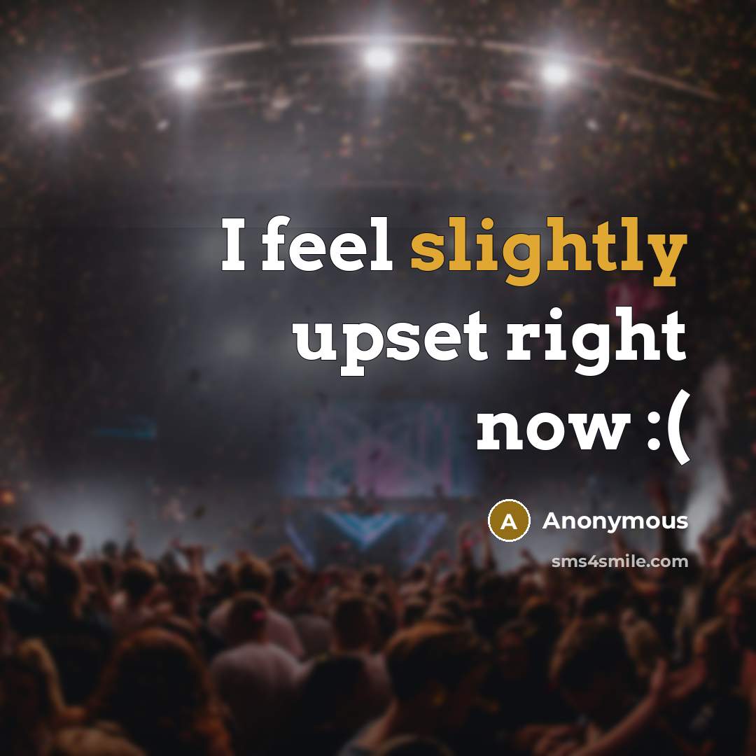 “I feel slightly upset right now :(” quote by Anonymous
