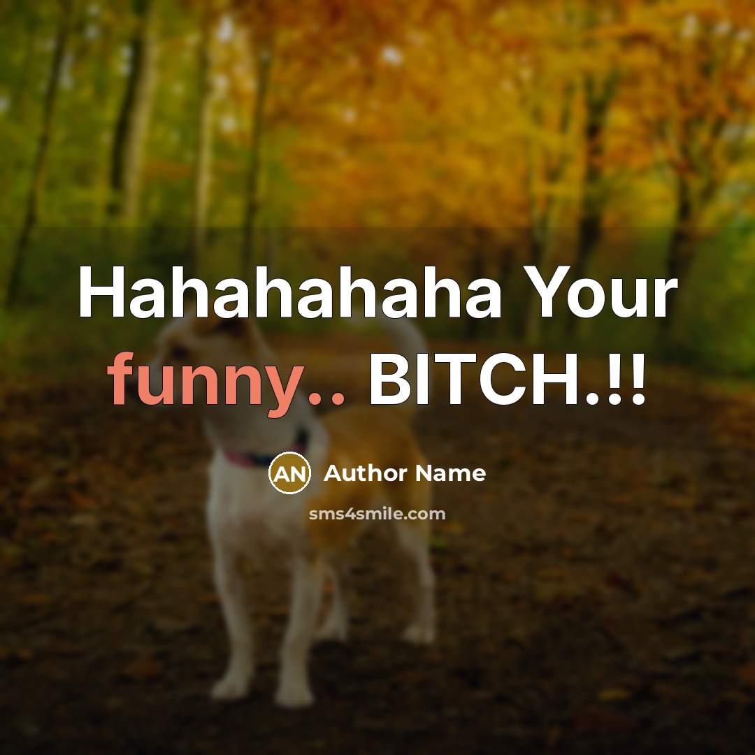 “Hahahahaha Your funny.. BITCH.!!” quote by Author Name
