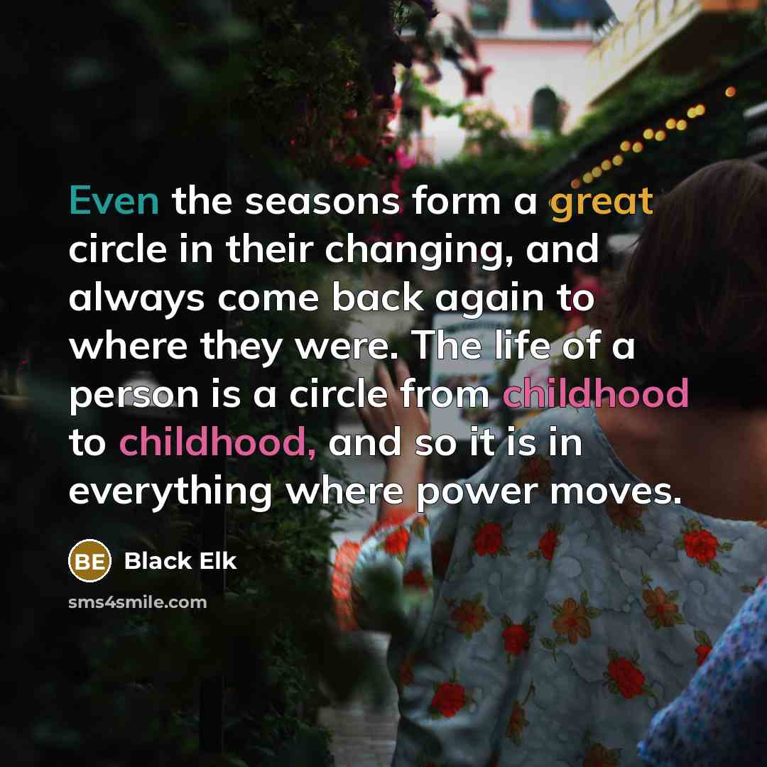 “Even the seasons form a great circle in their changing,…” quote by Black Elk