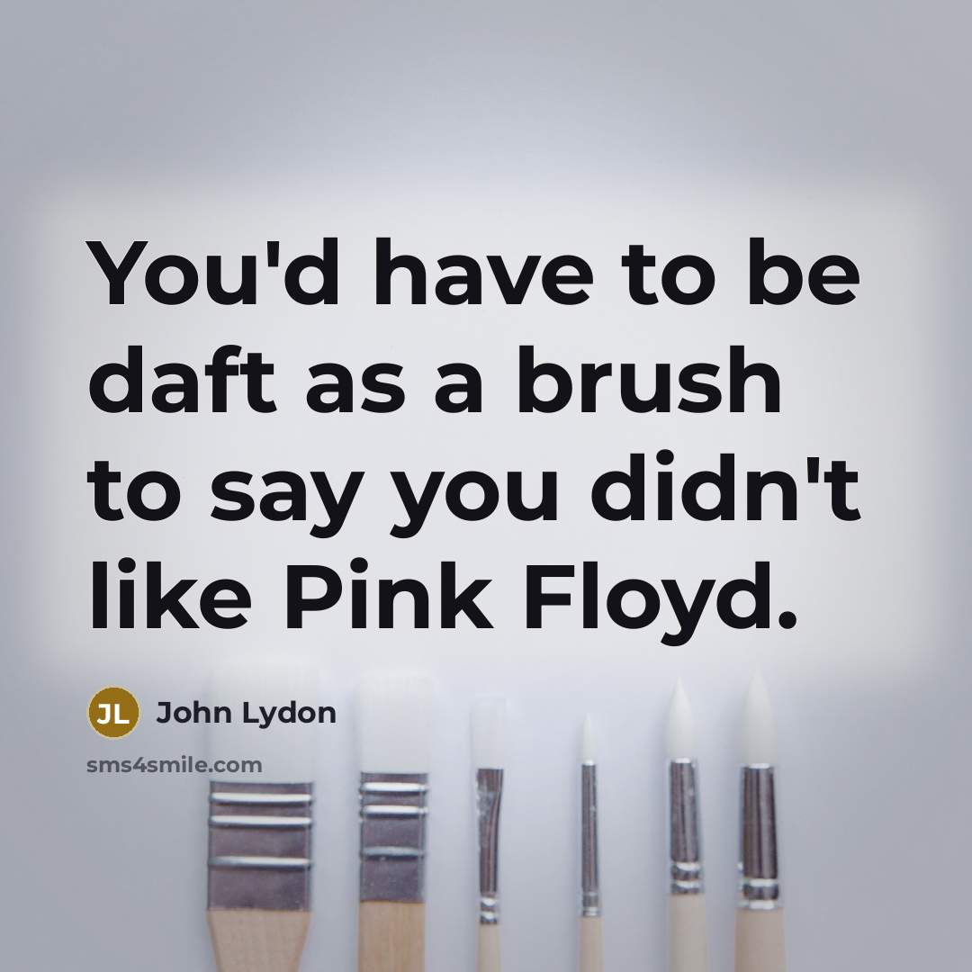 “You'd have to be daft as a brush to say…” quote by John Lydon