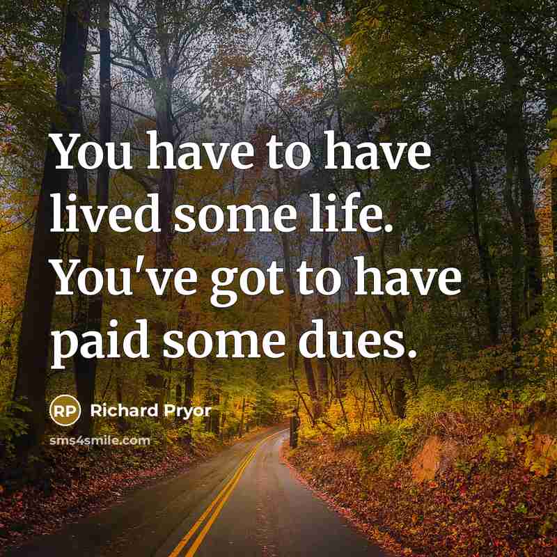 “You have to have lived some life. You've got to…” quote by Richard Pryor