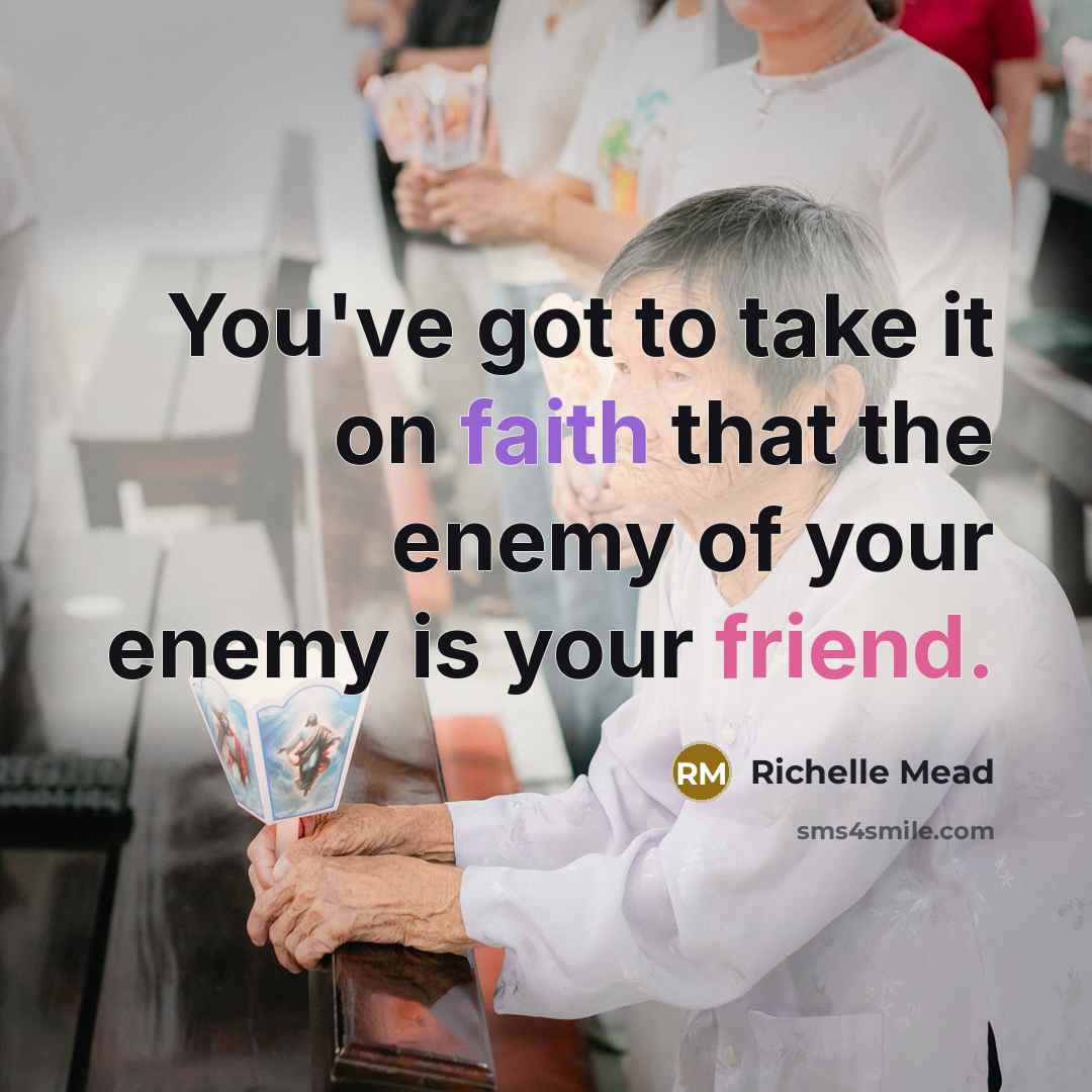 “You've got to take it on faith that the enemy…” quote by Richelle Mead