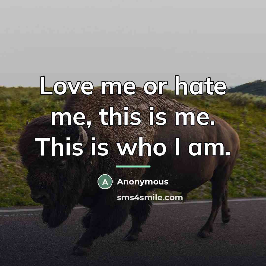 “Love me or hate me, this is me. This is…” quote by Anonymous