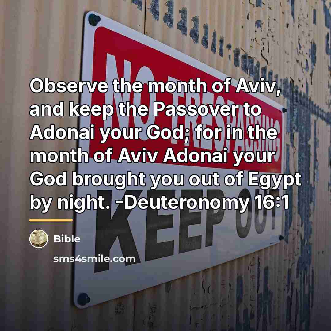 “Observe the month of Aviv, and keep the Passover to…” quote by Bible