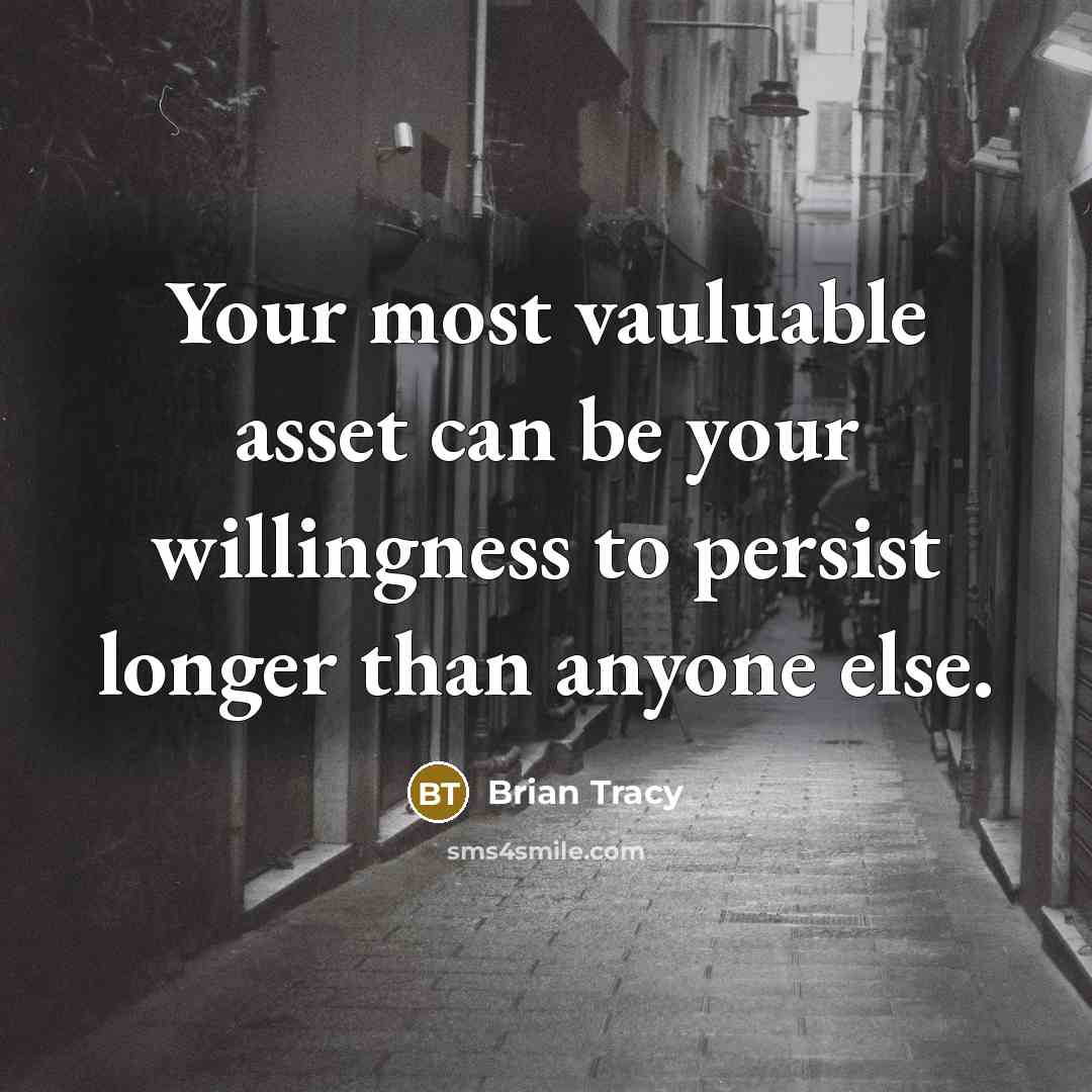 “Your most vauluable asset can be your willingness to persist…” quote by Brian Tracy