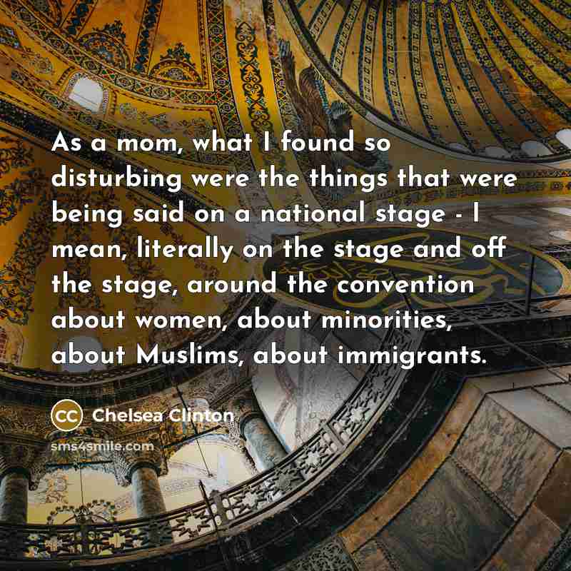 “As a mom, what I found so disturbing were the…” quote by Chelsea Clinton