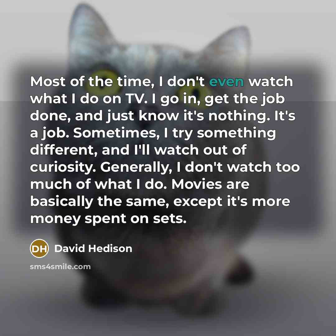 “Most of the time, I don't even watch what I…” quote by David Hedison